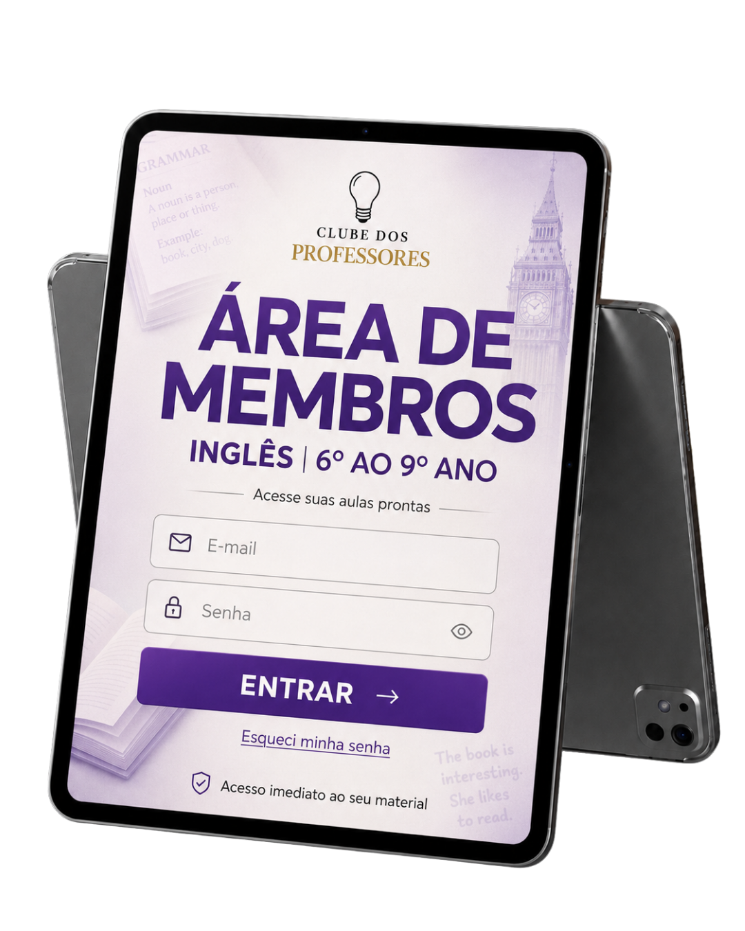Aulas Prontas Pro de Inglês no tablet
